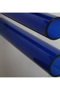 Tubes in colored borosilicate glass 3.3, dia 32 x wall 3,2 x L= +-1220, blue